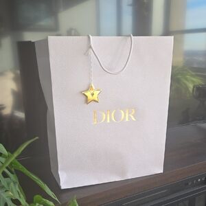 Dior White Bag with Gold Star Charm